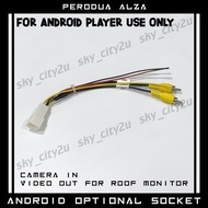 Perodua Alza Rear Camera In Monitor Video Out Socket Plug and Play Cable Android Player Reverse Came