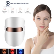 NanoTime Beauty 32LED 3 Color Light Led Facial Mask Photon Therapy Mask LED Face Mask for Facial Skin Care Rejuvenation Anti Aging Skin Tightening Wrinkles Facial SPA Instrument Beauty Device Skin Tighten Beatuy Tools Face Skin Care Tool