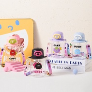 Fuxing Children's Cute Water Bottle Cartoon Water Jug Outdoor Crossbody Straw Cup Summer Student Por