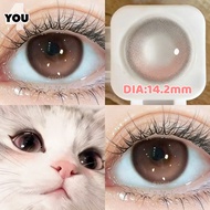 4YOU 0~-8.00 Grade 2Pcs Pink Colored Contact Lens Soft Lenses Cosmetics Blue Gray Natural Lens 1 Yea
