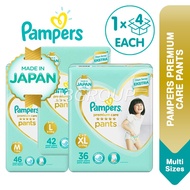 Pampers Premium Care Pants Soft Baby Diapers NB / M / L / XL / XXL, 1 Carton