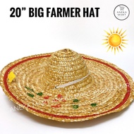 【20"inch】Topi Kebun Besar Topi Rumput Mengkuang Topi Petani Kebun /Big Farmer Hat Grass Straw Hat/ / Grass Hat Straw H