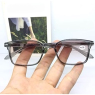 ELDORA Double Lens Reading Glasses/ Gray Frame Square Stem Already Spring plus Glasses for Men and W