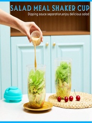 1pc Portable Breakfast Salad Cup - Instant Ready To Eat, With Built-In Fork, Leak-Proof Salad Shaker