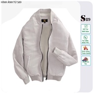 Super warm fleece-lined men's bomber collar jacket - S89 men's fashion