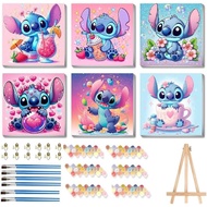nekpiahu 6 Pack Cartoon Paint by Numbers for Kids with Framed Canvas-with Wooden Easel, Paint by Num