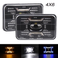 4x6 Squar Led Headlight Sealed Hi/Low Beam DRL Turn Signal for Feightliner Oldsmobile Cutlass H4656 
