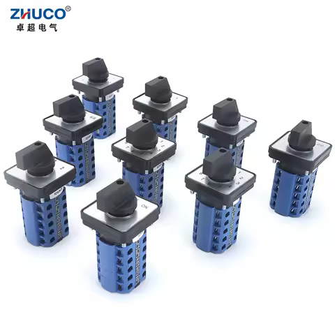 ZHUCO SZW26/LW26-20 5 Poles 20A 660V 64/48mm Control Motor Switching Circuit Selection Cam Changeove
