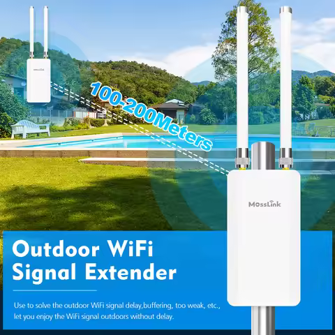 Mosslink Industrial Access Point 200m Max Long Range WiFi Hotspot Outdoor Gigabit Ethernet Port Wire