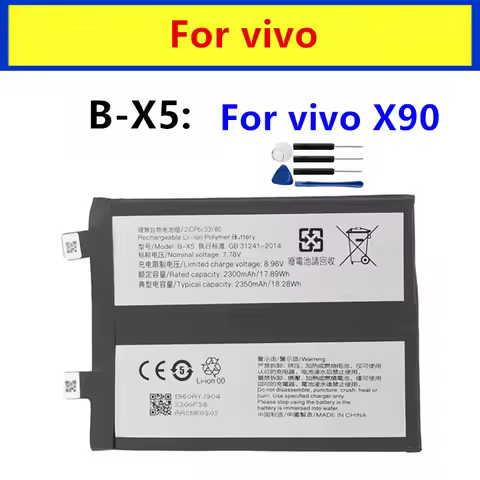 Original B-X5 Battery for VIVO X90 Mobile Phone battery 2350*2 + Free Tools