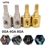 UPSTOTO Car Speaker Wire Terminal, Pure Copper Gold Silver Car Audio Connector, 0GA 4GA 8GA Wire Red