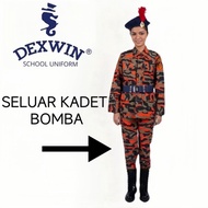 Uniform Kadet Bomba Sekolah Seluar Celoreng size 24-44