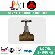 DOE SK42 1/2" Stop Cock Top Chrome Tee Handle DOE Stopcock Brass Handle Shower Stop Valve DOE SK72 3