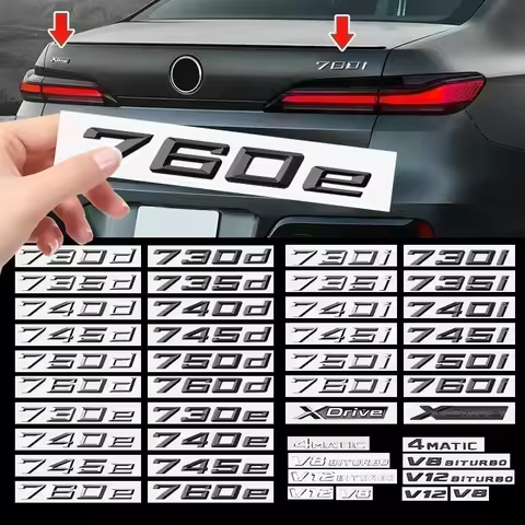 730i 740i 745d 760e Chrome Letters Emblem Car Styling Trunk Boot Lid Badge Discharge Capacity Logo S