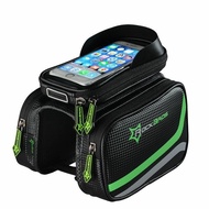 RockBros Bicycle Frame Bag Pannier Tube Bag Touchscreen Phone Holder Bag