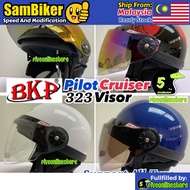 BKP Pilot Cruiser 323 Visor Siang Malam Universal 3 Pins Button Pin Half V Shape Bob Heath MS88 SGV 