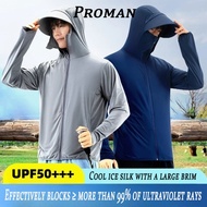 【READY STOCK】ProMan Men's Sunscreen Clothing with Hat Lightweight Breathable UPF50+++All-Match Men W