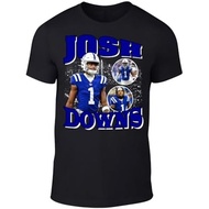 Black Indianapolis Josh Downs Bootleg Style Throwback Style T-Shirt for Adult Men|FJH8OE9c|