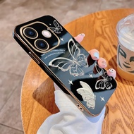 OPPO A5 Pro 5G A5Pro A3x A3 Pro 5G Luxury Gold Line Butterfly Casing Square Edges Plating Back Soft 
