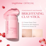 Glad2Glow Pomegranate Niacinamide Brightening Clay Stick 25g Face Mask Skincare Facial Clay Mask Whi