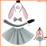 WIT Donkey Role Playing Costume Donkey Headband Tail Bowtie Skirt for Kids Cosplay