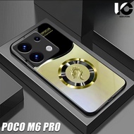 Casing hp poco M6 PRO Softcase poco M6 PRO Case Glossy Casing Shiny Glass Protector hp Phone Accesso