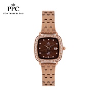 PPC-EC11 นาฬิกาข้อมือผู้หญิง สายแสตนเลส มีวันที่ DIAMOND SHIELD DATE  ประกัน 1 ปี PPC FONTAINEBLEAU