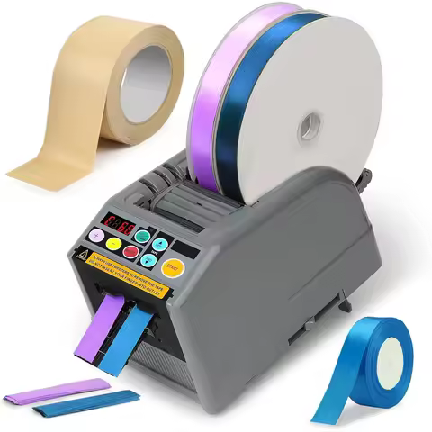 Ribbon Cutting Machine 999mm Max Cut Length, Dual Tape Cutter for Shipping, Schools & Offices, Preci