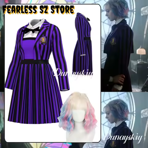 Anime Season 2 Enid Sinclair Wolf Girl School Uniform 할로윈 의상 Cosplay Halloween Outfit Addams Family 