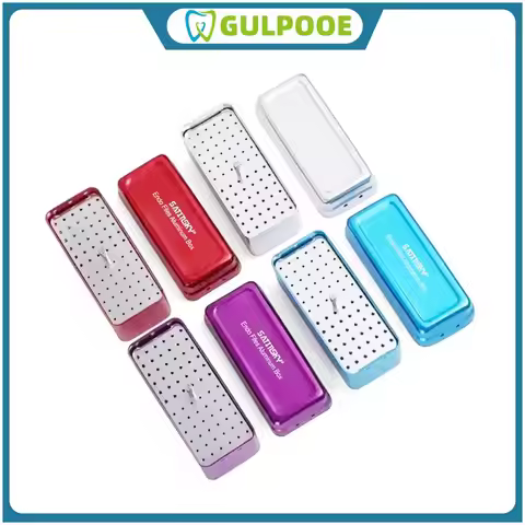 GULPOOE 72 Hole Autoclave Sterilizer Case High/Low Speed Dentistry Files Block Case Disinfection Sta