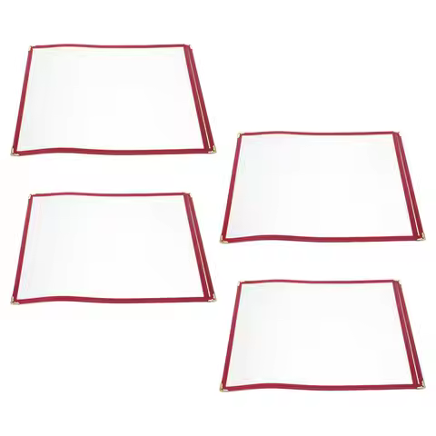 4Pcs Restaurant Menu Cover Holders Transparent PVC Sleeves 12.4x9 Inch Single Page Menu Protector Sh