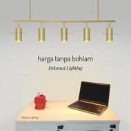 Lampu Gantung Gold Panjang 90Cm Spotlight 5Lampu Dekorasi Cafe