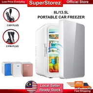 Superstorez 8L/13.5L Portable Car Freezer Warmer Outdoor Mini Fridge Refrigerator Peti Sejuk Cosmetic Box 迷你车家冷热两用小冰箱