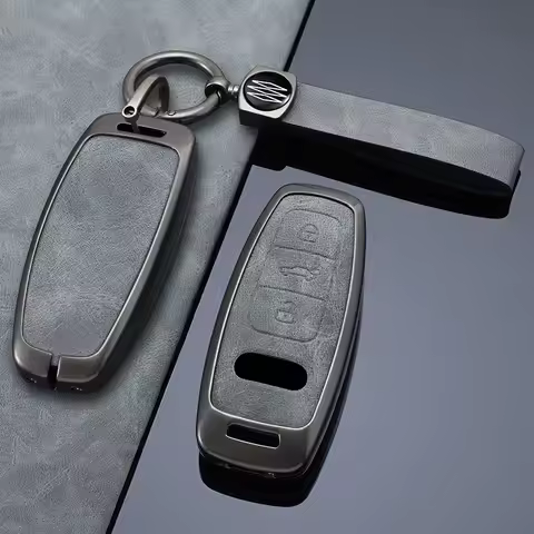 New Leather Car Remote Key Case Cover Shell Fob For Audi Q8 RSQ8 A6 C8 S6 RS6 A7 S7 RS7 A3 8Y A8 D5 
