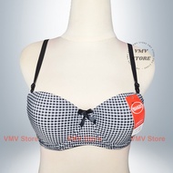 Misslily 8222 Cup A Underwire Bra 2 Hooks Beautiful Squared Pattern Women's Bra