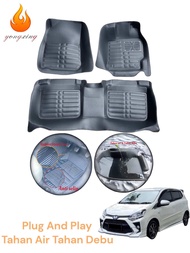 Karpet Mobil 5D Premium Toyota14-23 vios /yaris 2 baris Plug And Play Tahan Air Dan Tahan Debu
