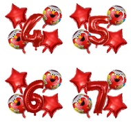 5Pcs Sesame Street Balloon Red 32 inch Number 1 2 3 4 5 6Th Boy and Girl Birthday Wedding Party Ball