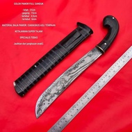 Golok Pamor / Damaskus Full Tanduk