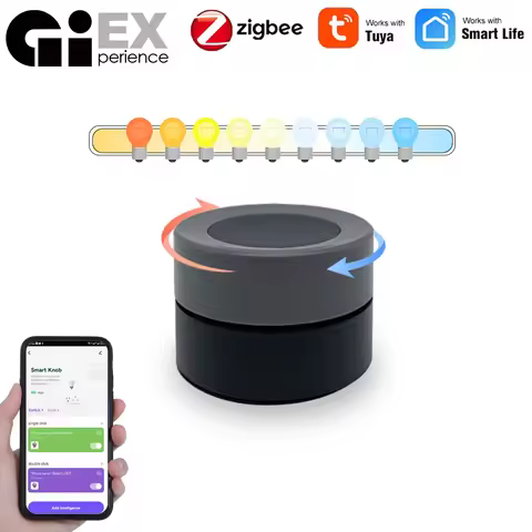 Tuya ZigBee Smart Knob Switch Wireless Scene Switch Button Controller Battery Powered Automation Sce