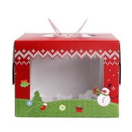 ☆Christmas Series Portable Cake Box 6Inch8Inch Birthday Cake Box Cream Packaging Box Baking Packaging★ xxRK