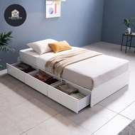 dipan single bed 3 laci dipan kayu solid minimalis dipan 100x200