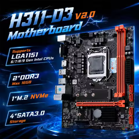 HUANANZHI H311-D3 LGA1151 Motherboard Dual DDR3 M.2 2280 NVMe PCIe Gigabit LAN Desktop Mainboard for