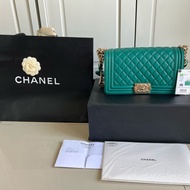 NBU Chanel Boy Size 25 cm Calfskin Leather Complete Set with Receipt