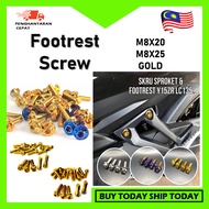 (1PCS) EDGE RACING M8x25 M8x20 M6x15 M5x15 M10x60 Screw Footrest Screw Disc Plate Screw Body (Gold)