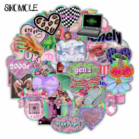 10/30/50pcs Vintage Laser Leopard Love Sticker Aesthetic DIY Motorcycle Travel Luggage Guitar Skateb