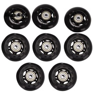 8 Pack Inline Skate Wheels, Indoor/Outdoor Roller Skate Wheels, Replacement Wheels with Bearing 64mm