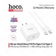 Bộ sạc nhanh PD30W Type-C to Type-C Hoco C76 Pro PC + ABS chống cháy Android/ip15/15promax/15prodà