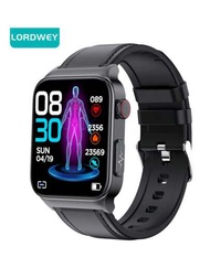 Lordwey E500血糖智能手錶男性ecg+ppg心率血壓健康手錶ip68防水智能手錶女性