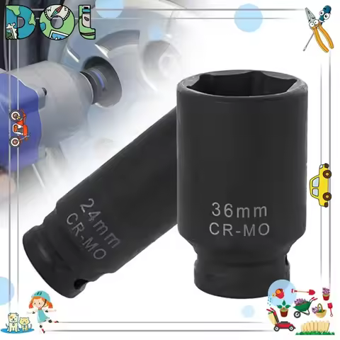 New 1/2" Drive Impact Socket Wrench 6 Point 24mm 36mm Industrial Grade Wrench Long Socket Wrench Mac