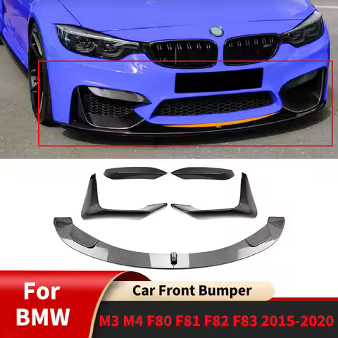 For BMW M3 M4 F80 F81 F82 F83 2015-2020 Car Front Bumper Lip Side Splitter Wind Knife Body Kit Acces